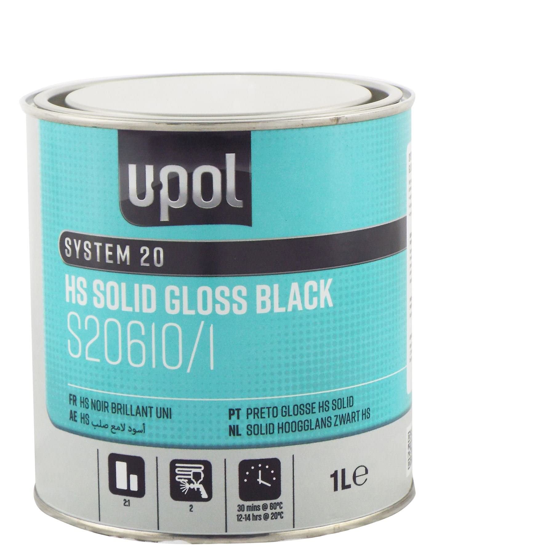 U-POL 2k Acrylic Paint Solid Gloss Black 1L
