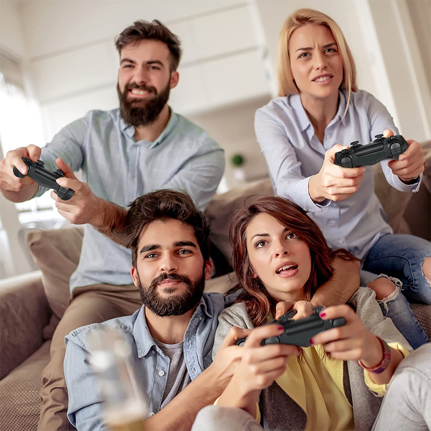 Wireless Controller per PS4, Controller per PS4, con jack audio, Vibrazione e Sei-Assi Sensore giroscopico, Pannello Touch, Controller per PS4/Slim/Pro/PC