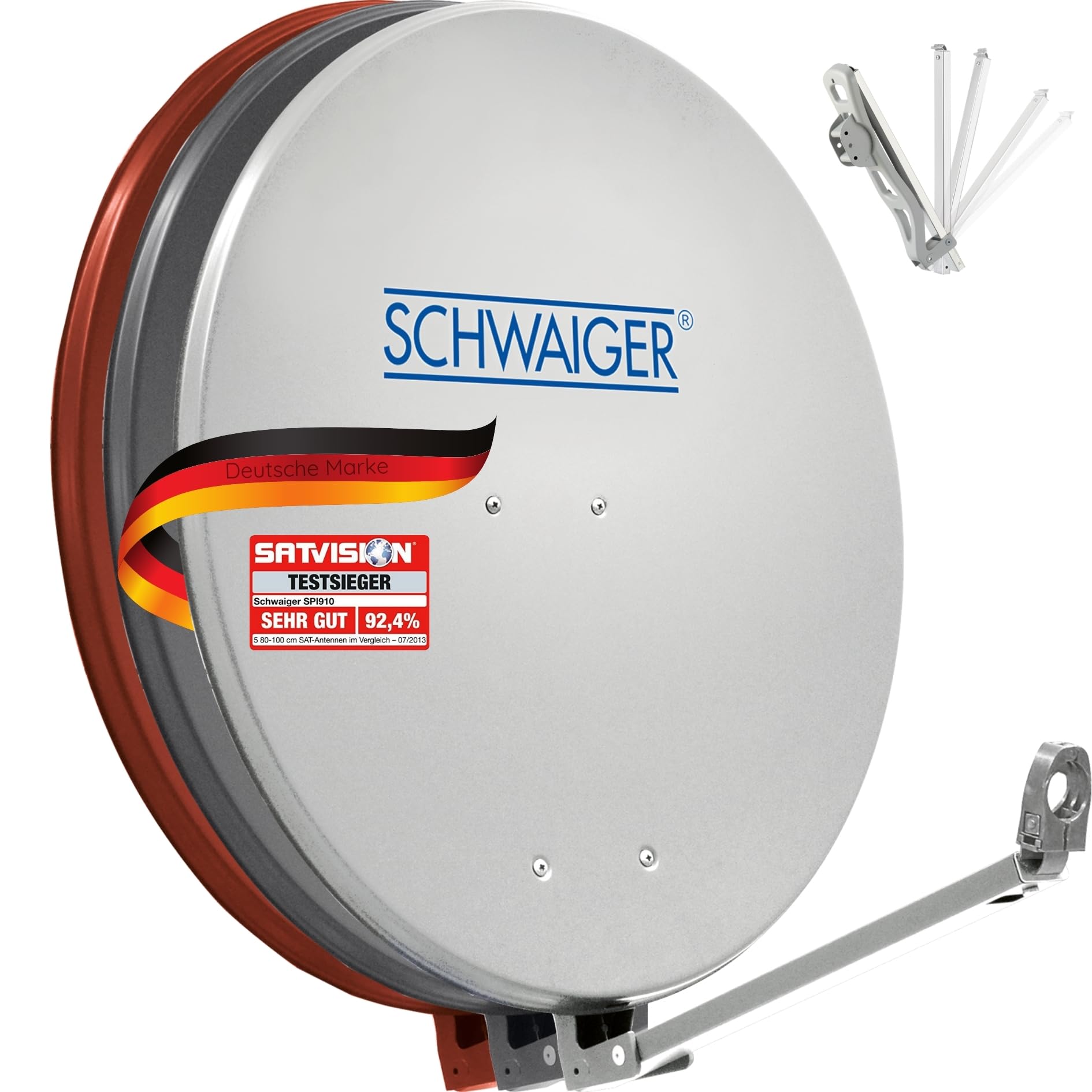 SCHWAIGER -4609- Satellietsysteem | Satellietschotel | 88 cm | Aluminium satellietschotel | Quad LNB | digitaal | 4 deelnemers | 8 F-connectoren | 7 mm | 88 x 88 cm | antraciet SCHWAIGER -4609- Satellietsysteem | Satellietschotel | 88 cm | Aluminium satellietschotel | Quad LNB | digitaal | 4 deelnemers | 8 F-connectoren | 7 mm | 88 x 88 cm | antraciet