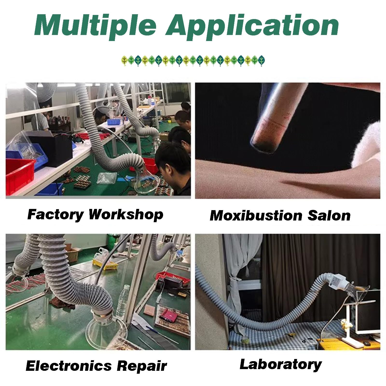 Manguera flexible para extracción de humos con soporte articulado para extracción industrial de gases de escape