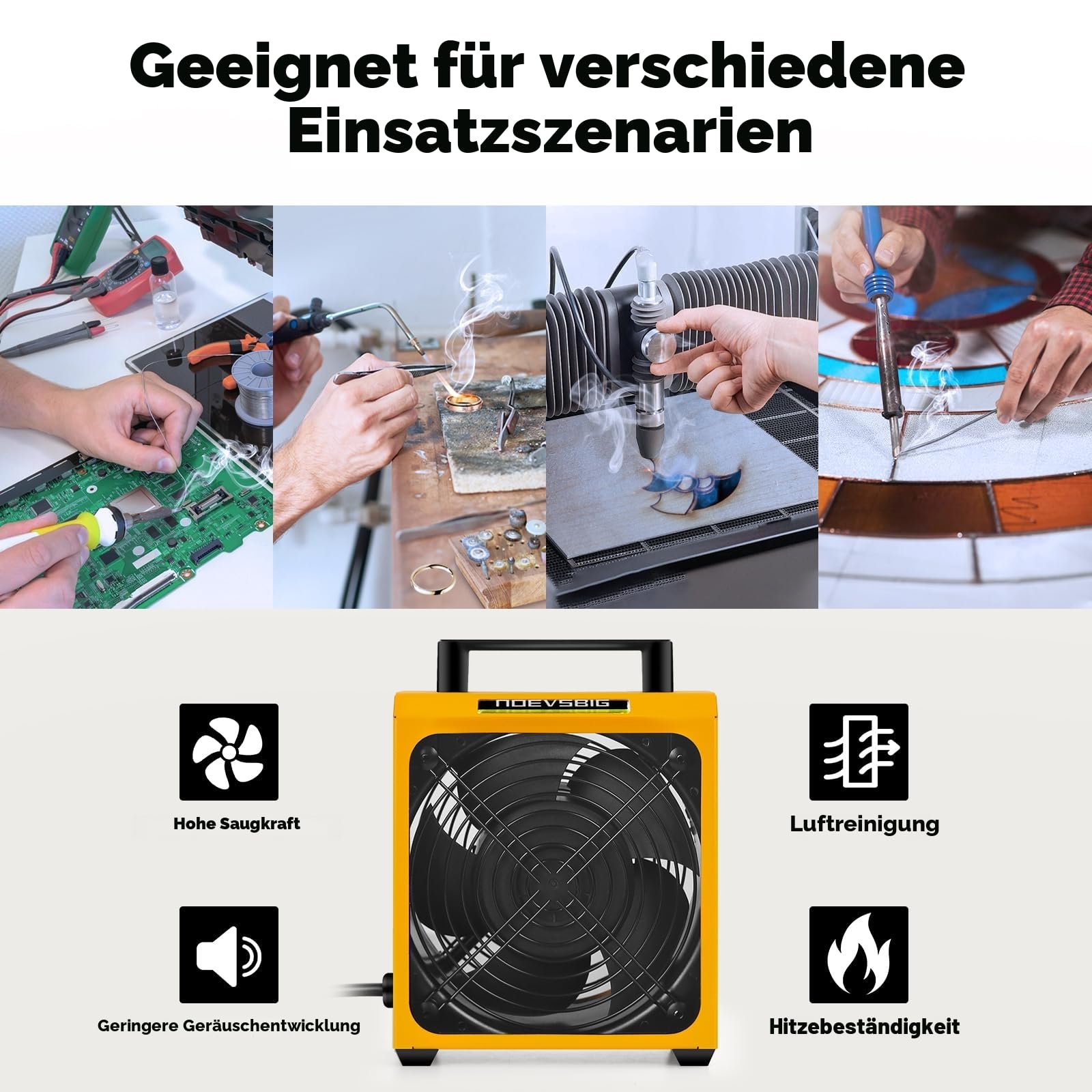 Lötrauchabsorber, Lötdampf Extraktor, NOEVSBIG Löt-Rauchabsorber-Entferner Rauchschutz-Absorber DIY-Arbeitsventilator zum Löten