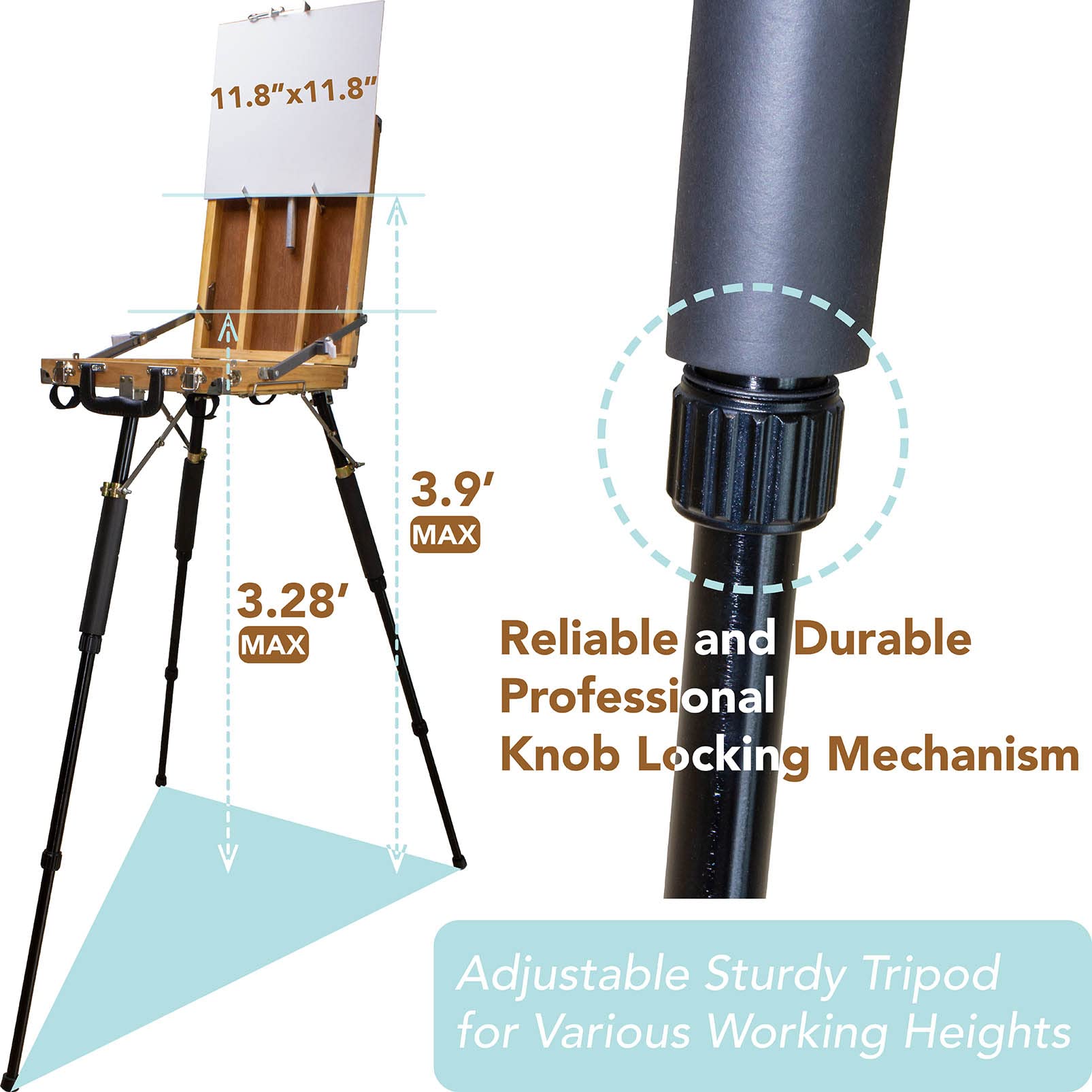 Buy Professional UltraLight Pochade Box Easel Plein Air Easel with