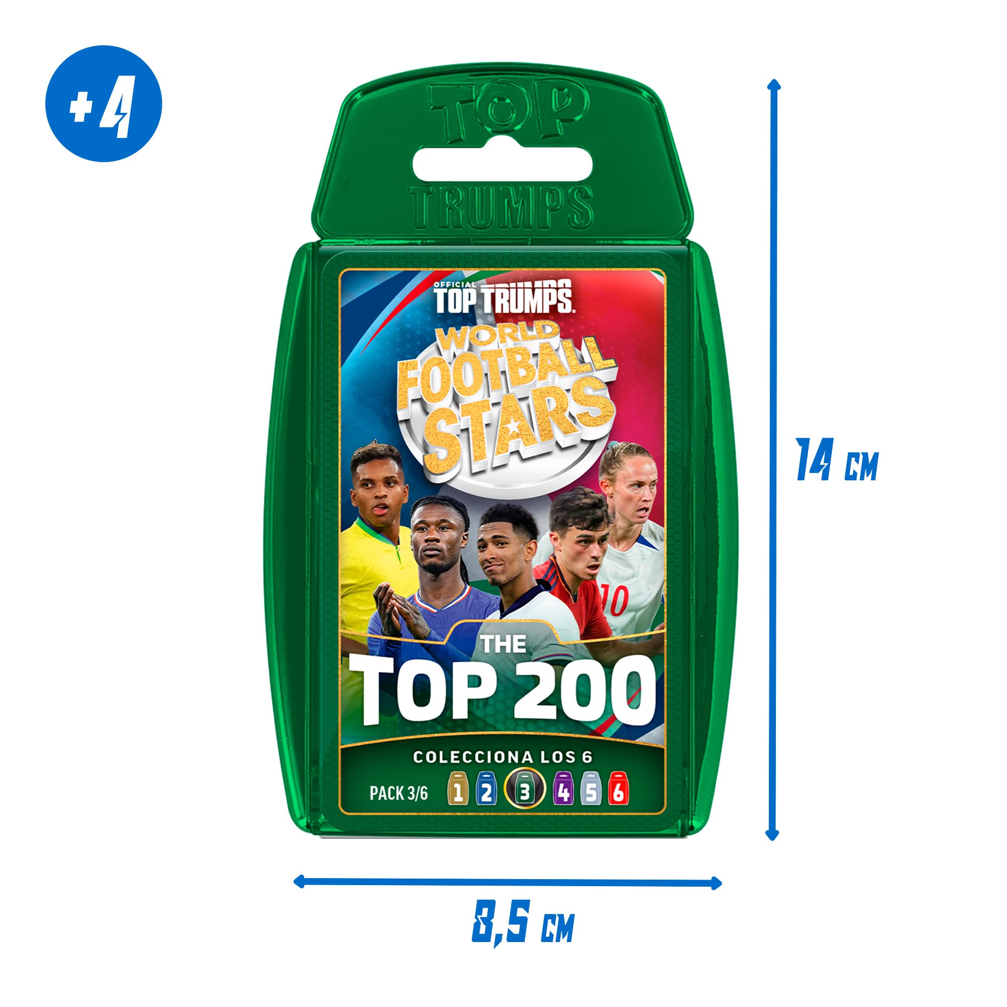 Bizak Futbol Mundial Top 200 Set Trading Cards Verde 34 Cartas Coleccionables Jugadores Top