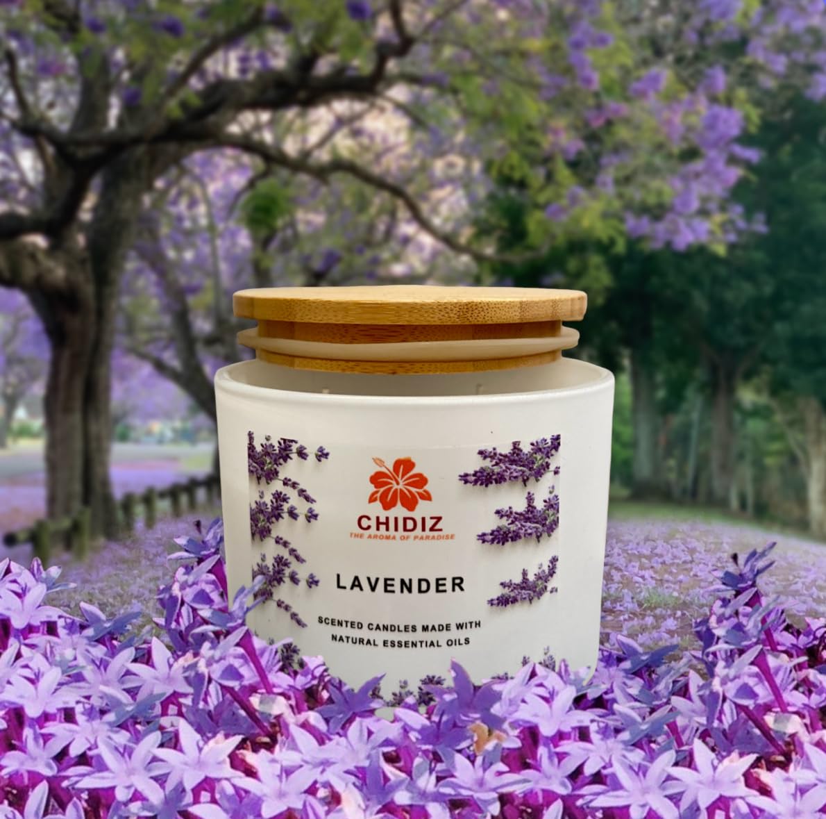 CHIDIZ Lavender 100% Soy Scented Candle 10.5oz | Large 1 Wick Jar Candle | Up to 45 Hours Burning Time | Relaxing Aromatherapy Aesthetic Candle | Housewarming Gift for Women and Men.