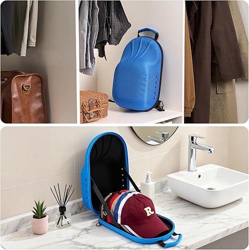 Miniatura 27 de ProCase Estuche rígido de viaje para sombreros, bolsa de almacenamiento para 7-8 gorras de béisbol, organizador de sombreros con correa ajustable