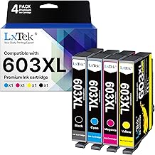 LxTek 603 XL 603XL Multipack Compatible with Epson 603 Cartridges for Epson XP 3100 Printer Cartridges for Expression Home XP-3100 XP-3105 XP-4100 XP-4150 XP-4105 XP-2100 XP-2105 XP-2810 Printers
