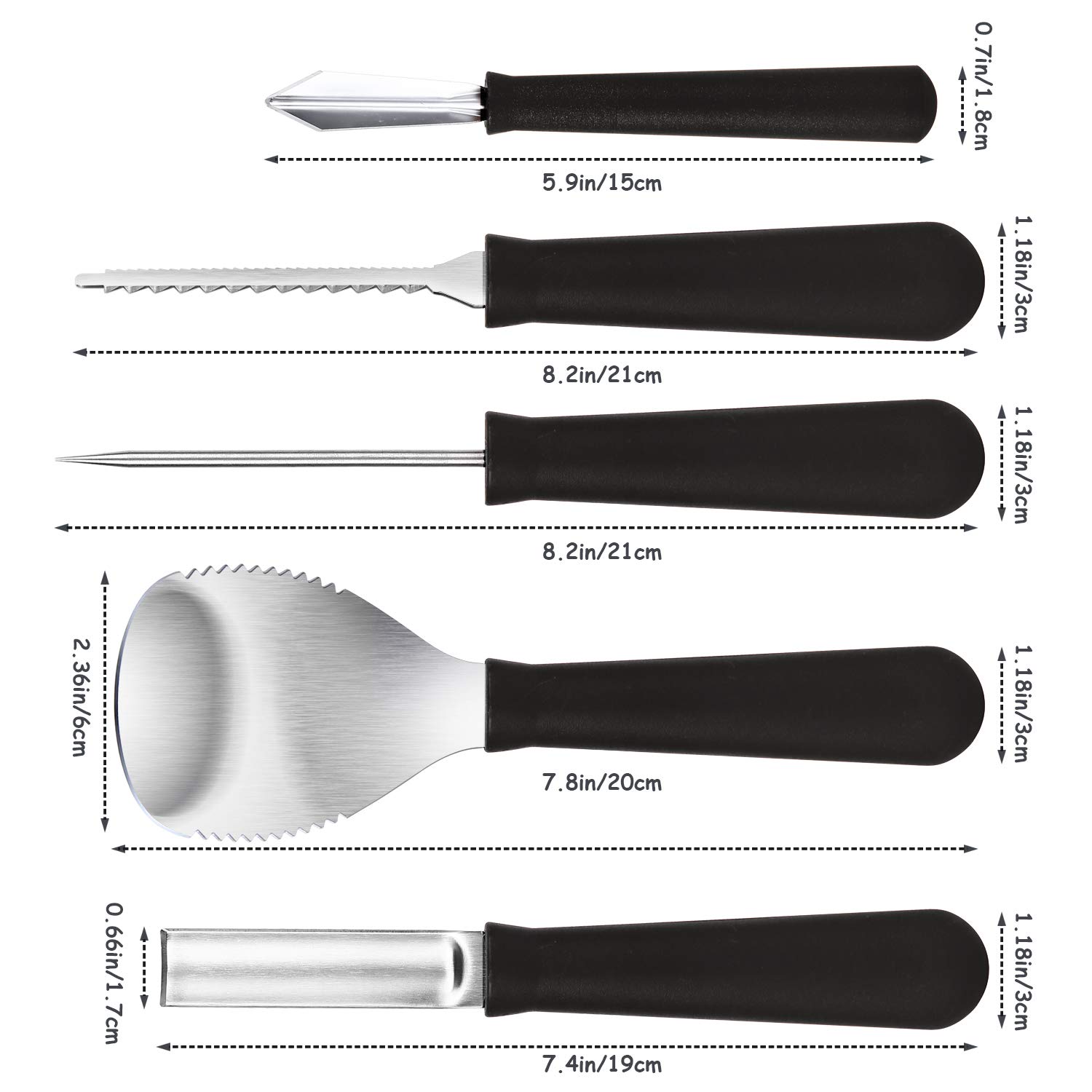 Halloween Kürbis Schnitzset Für Kinder - 3-teilig Mit Edelstahl Werkzeugen