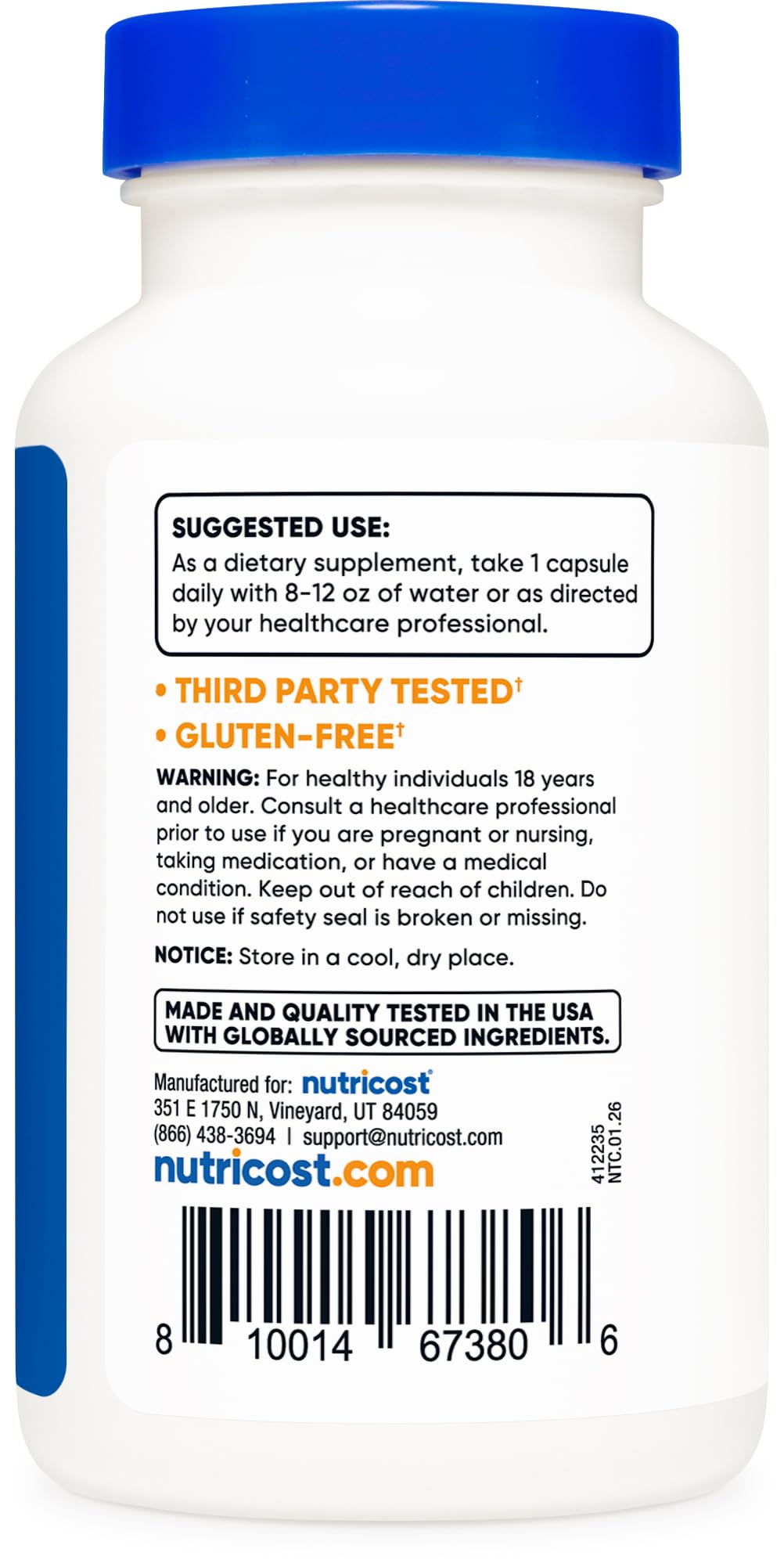 Nutricost Calcium D-Glucarate 500mg, 120 Capsules, Gluten Free, GMO-Free — Amazon image 4