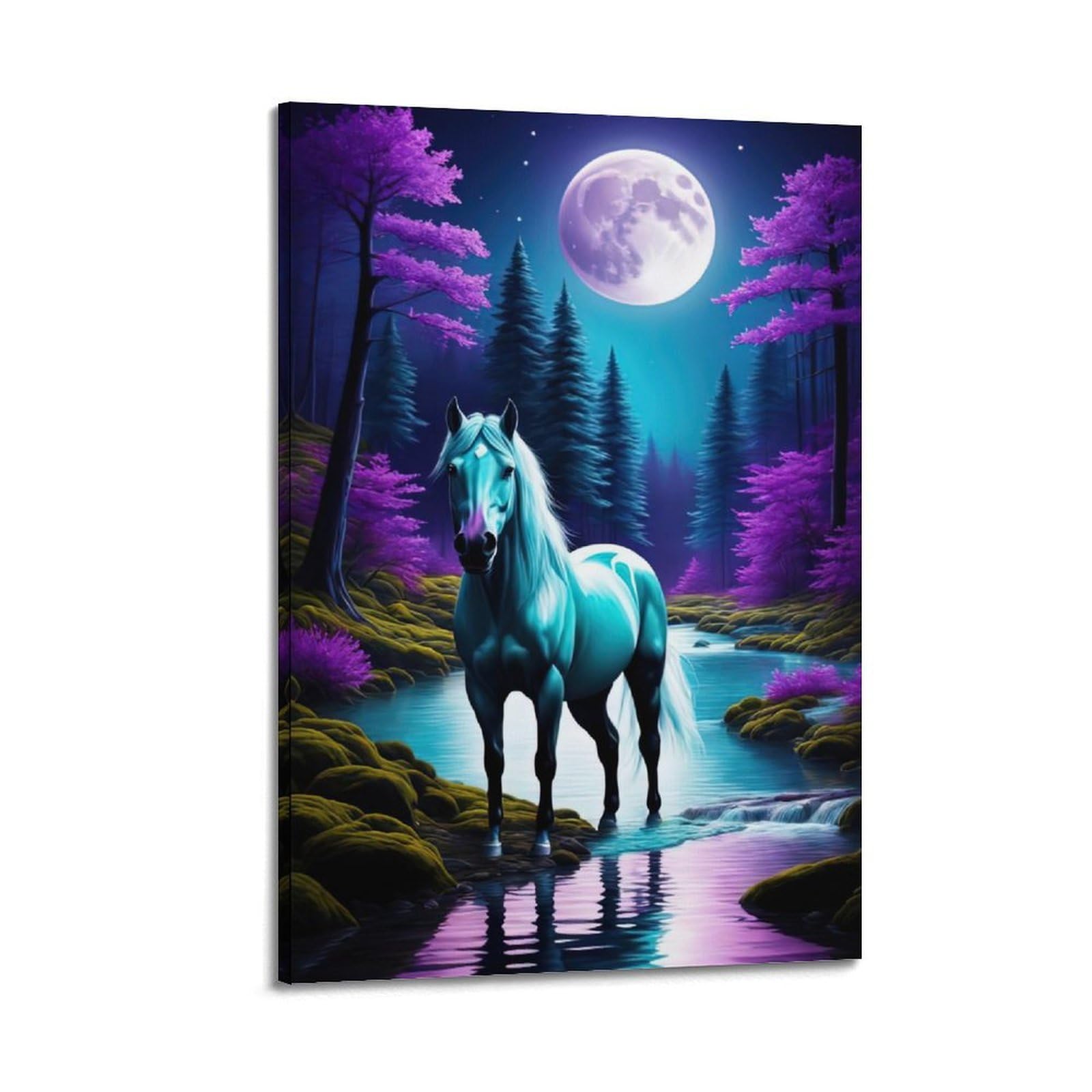 WZKTCL Animal Poster Horses by The River Poster Decorative Painting Canvas Wall Posters And Art Picture Print Modern Family Bedroom Decor Posters 20x30inch(50x75cm)