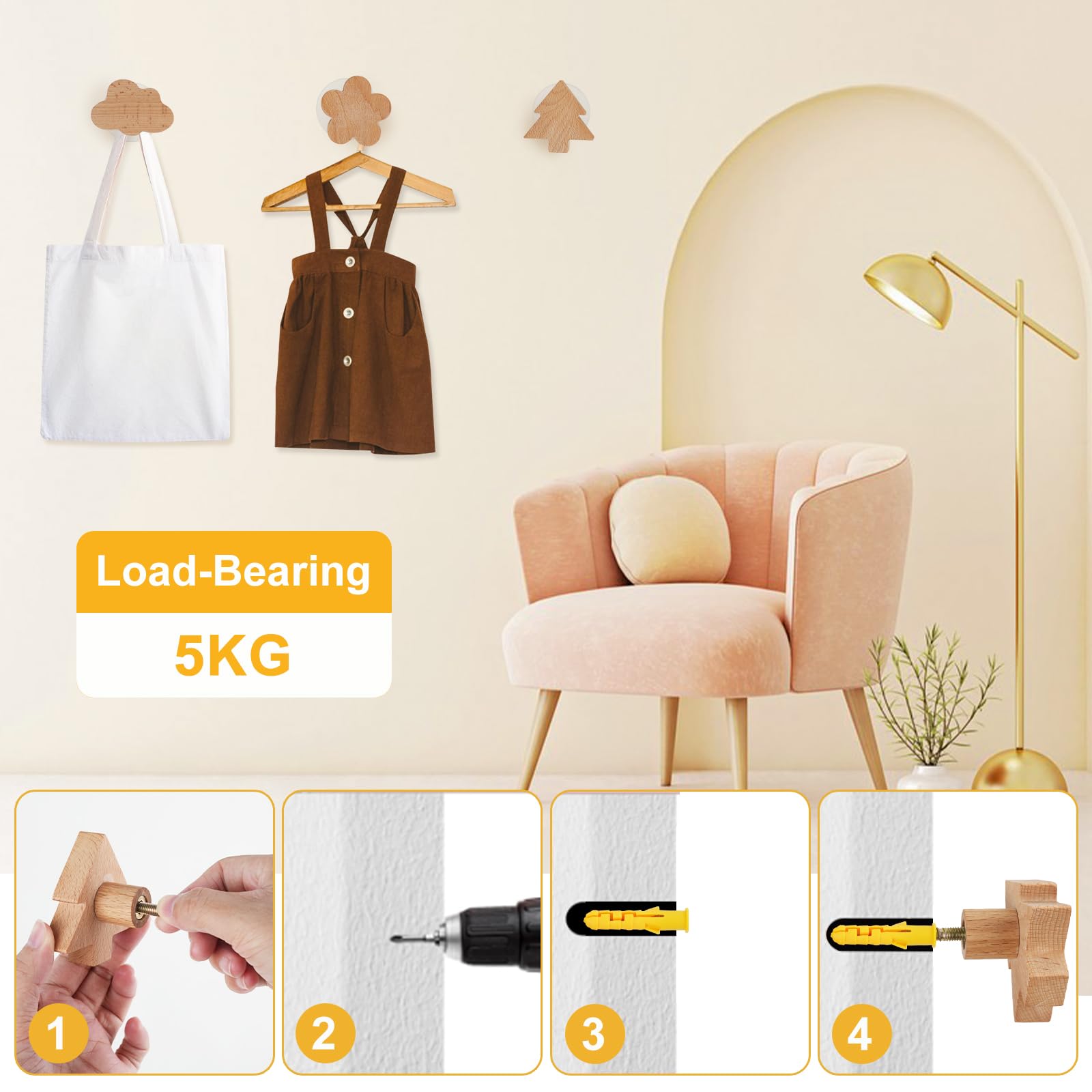 Porte Manteau Mural Motif Patère Murale Bois Portemanteau Porte Manteau Enfant Rosa 378