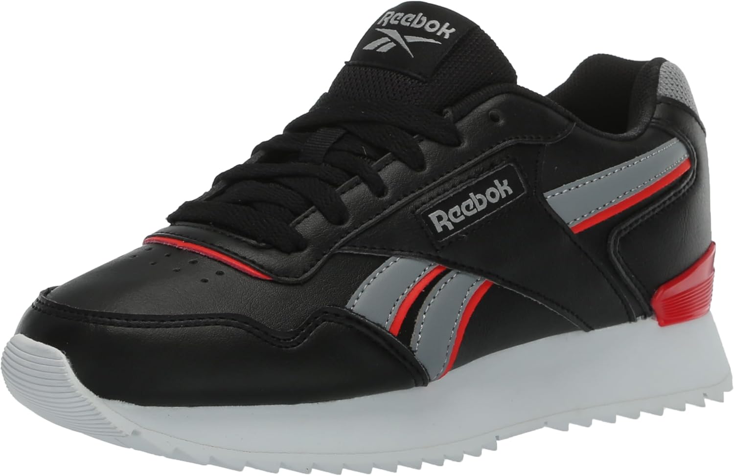 Reebok Unisex Glide Ripple Clip Sneaker, Core Black/Pure Grey 4/Dynamic Red, Men Size's 9.5/ Women's Size 11