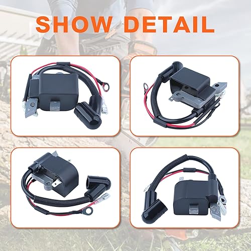 Miniatura 5 de Para Husqvarna 240 235 141 141e 137 137e 136 136LE 41 36 para piezas de motosierra, kit de bobina de encendido, 530039143, 545199901, 545063901,