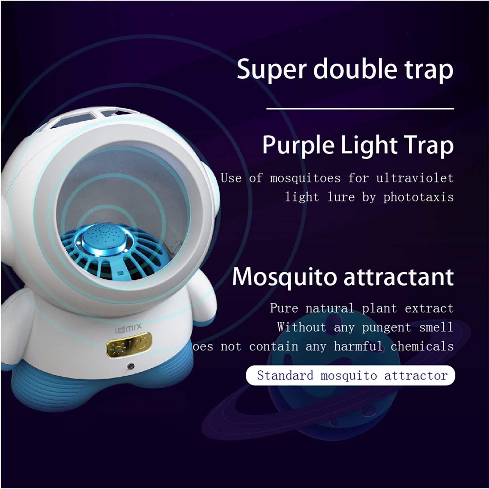 Spaceman Mosquito Killer Lámpara Bug Zapper Mute Repellent