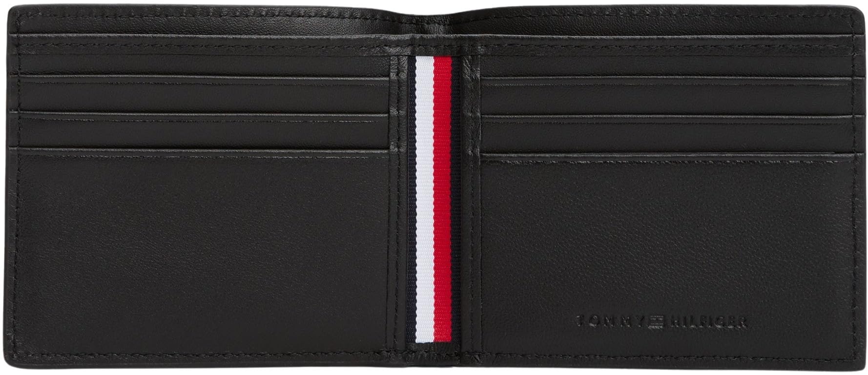 Tommy Hilfiger Cartera Hombre Central Mini Wallet con Logotipo, Negro (Black), Talla Única