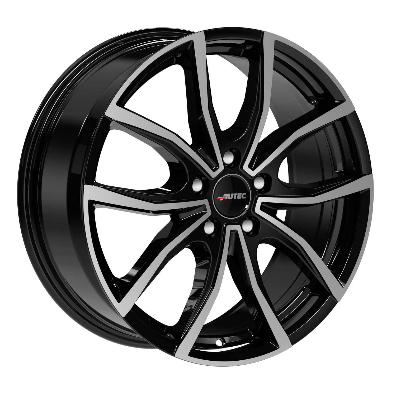 4x AUTEC Felgen Alufelgen VIDRON 6.5x16 ET45 5x108 Schwarz poliert kompatibel mit Ford Focus C-MAX S-MAX Mondeo Transit Connect Kuga Galaxy Puma To