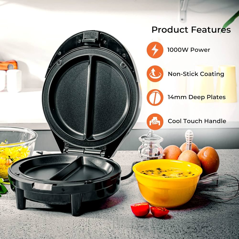 GEEPAS Dual Omelette Maker XL | Non-Stick Deep Fill Cooking | FindTheDeal