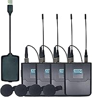 Vista 1 de Beltpack Micrófono Lavalier inalámbrico para YouTube, Podcasts, Conferencias