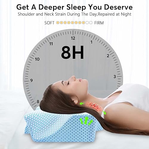 Miniatura 4 de Anvo Almohada cervical cervical para el dolor de cuello y hombros, almohadas de espuma viscoelástica para el cuello para aliviar el dolor, almohada