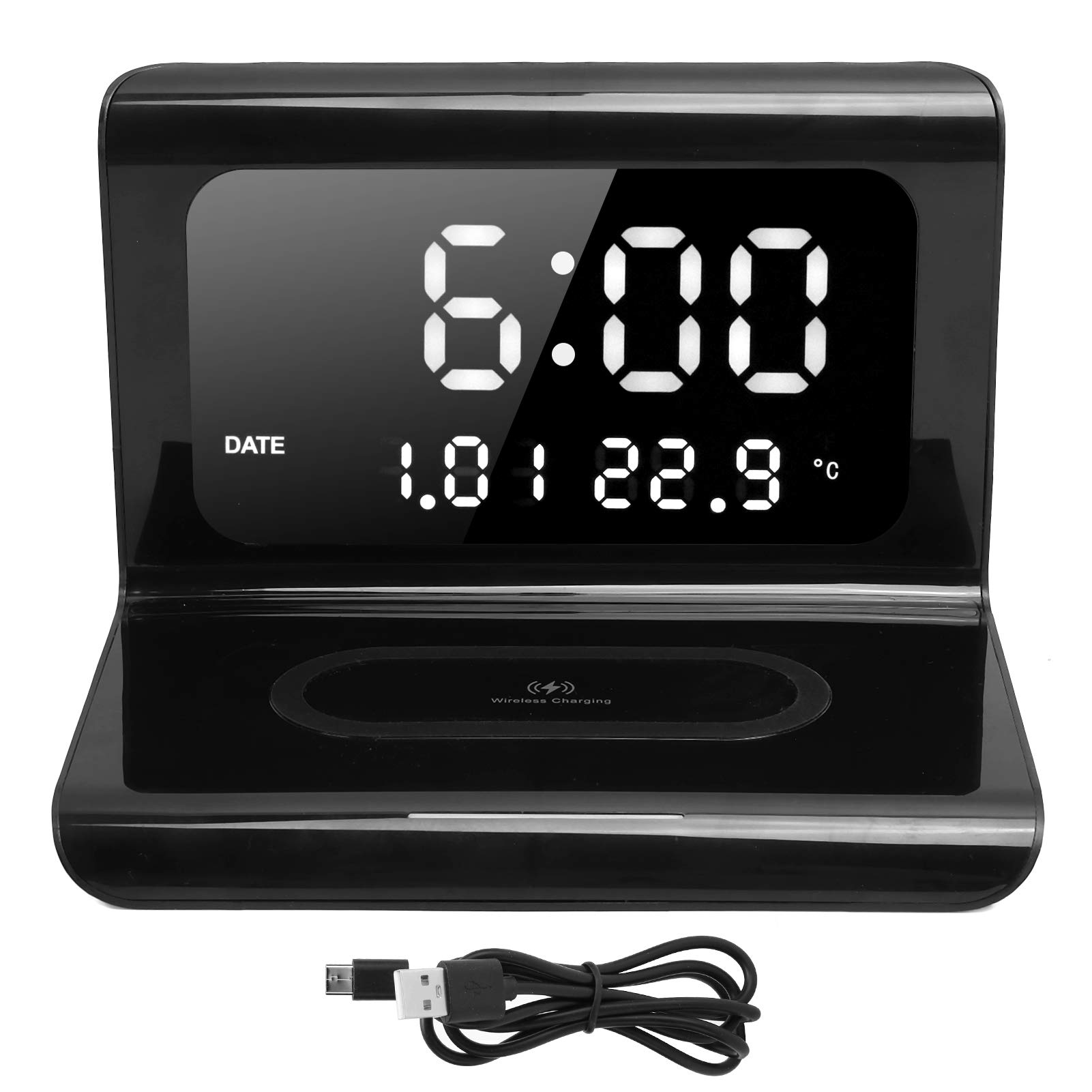 Reloj Multifuncional, teléfono con Calendario electrónico, inalámbrico, automático, Modo Dual, Carga rápida, Cargador a Juego para el hogar, Dormitorio, Sala de Estar y Escritorio