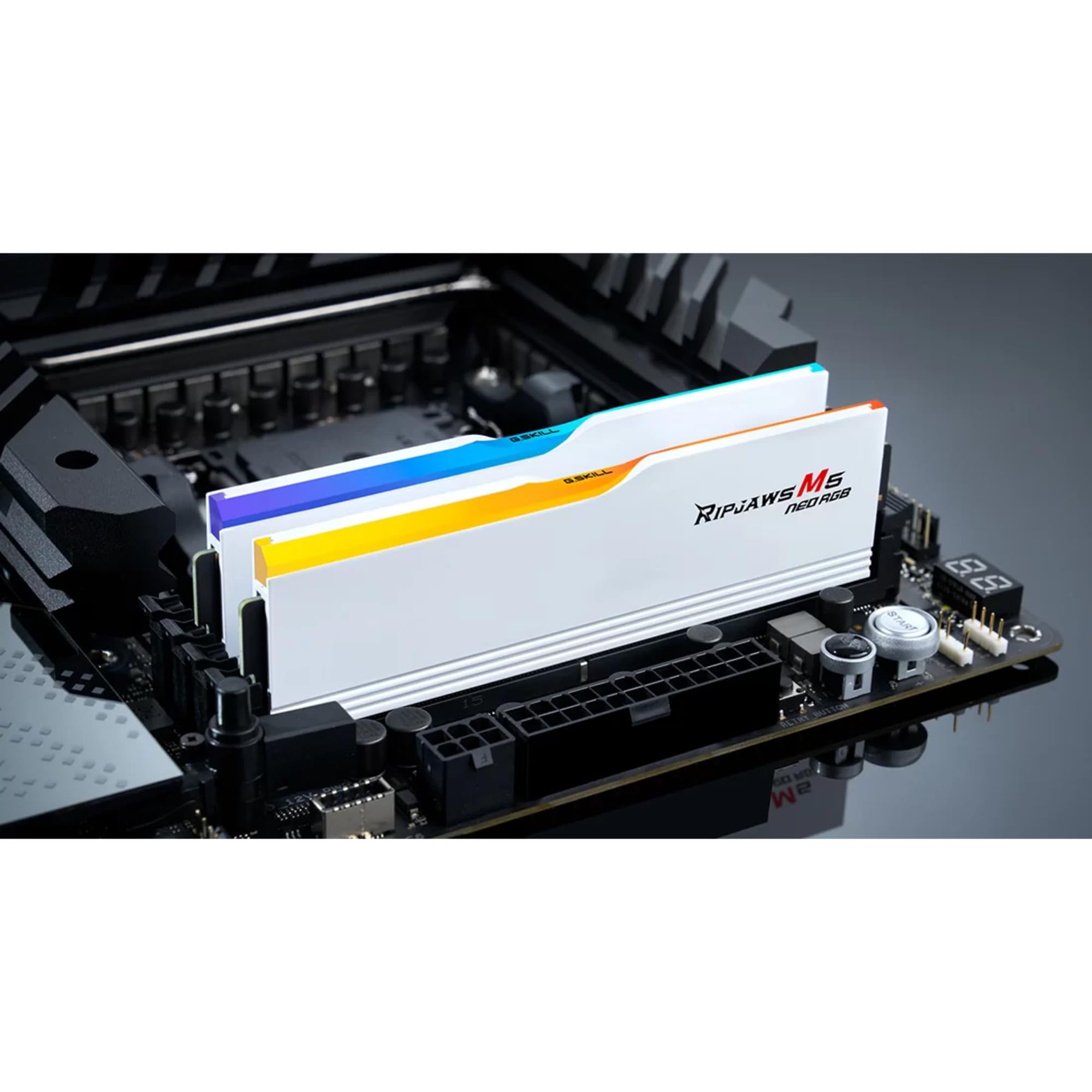 G.Skill Ripjaws M5 Neo RGB (AMD EXPO) 32 GB (2 x 16 GB) DDR5 6000 MHz CL36-36-36-96 1,35 V pamięć stacjonarna RAM, F5-6000J3636F16GX2-RM5NRW, biały