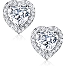 SMILEST 1-2.4ct Moissanite Halo Earrings for Women Men, Princess Cushion Lab Created Moissanite Earrings 925 Sterling Silver Moissanite Earrings for Women Jewelry Birthday Gifts