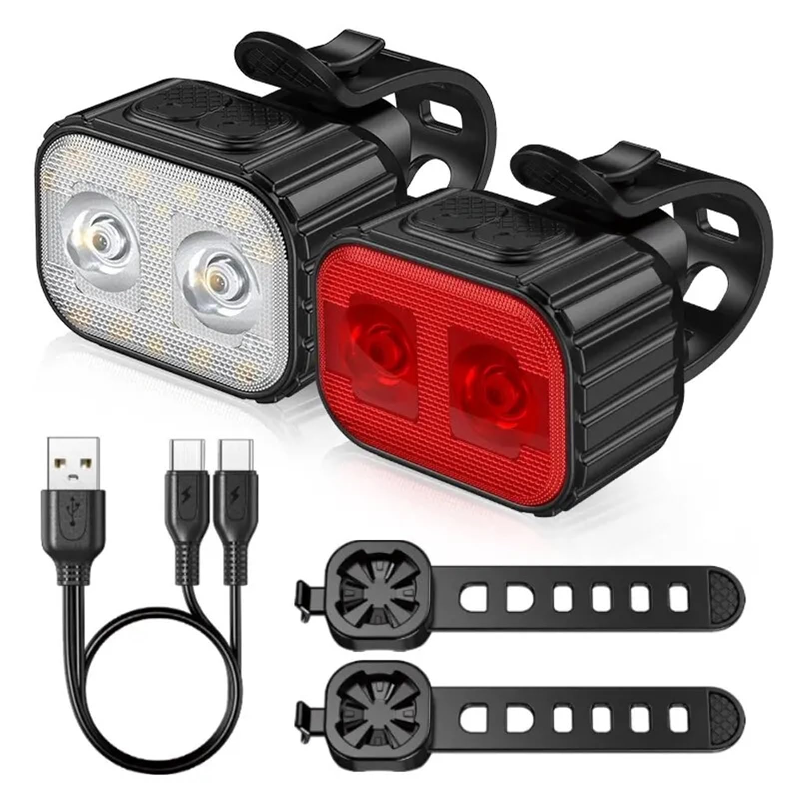 AOEGBY Bike Light Set Bike Taillight Q4 Bicycle Front Rear Lights USB Charge Headlight Cycling Bicycle Lantern Bike Accessories Lamps Bicycle Lights(Taillight Headlight)