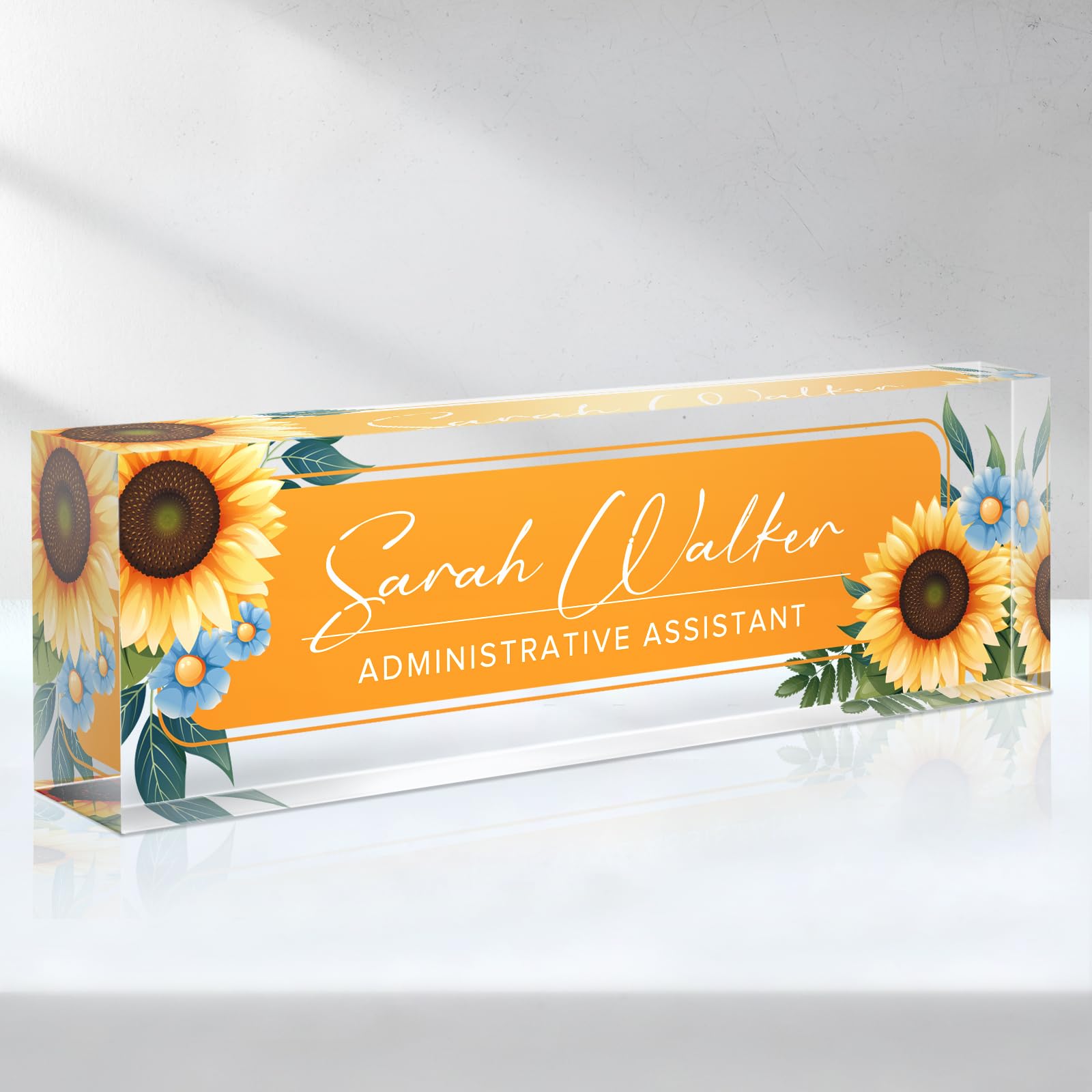 Custom Name Plate for Desk - Desk Name Plate Personalized - Office Desk Accessories - Employee Teacher Appreciation Gifts for Coworkers - Acrylic