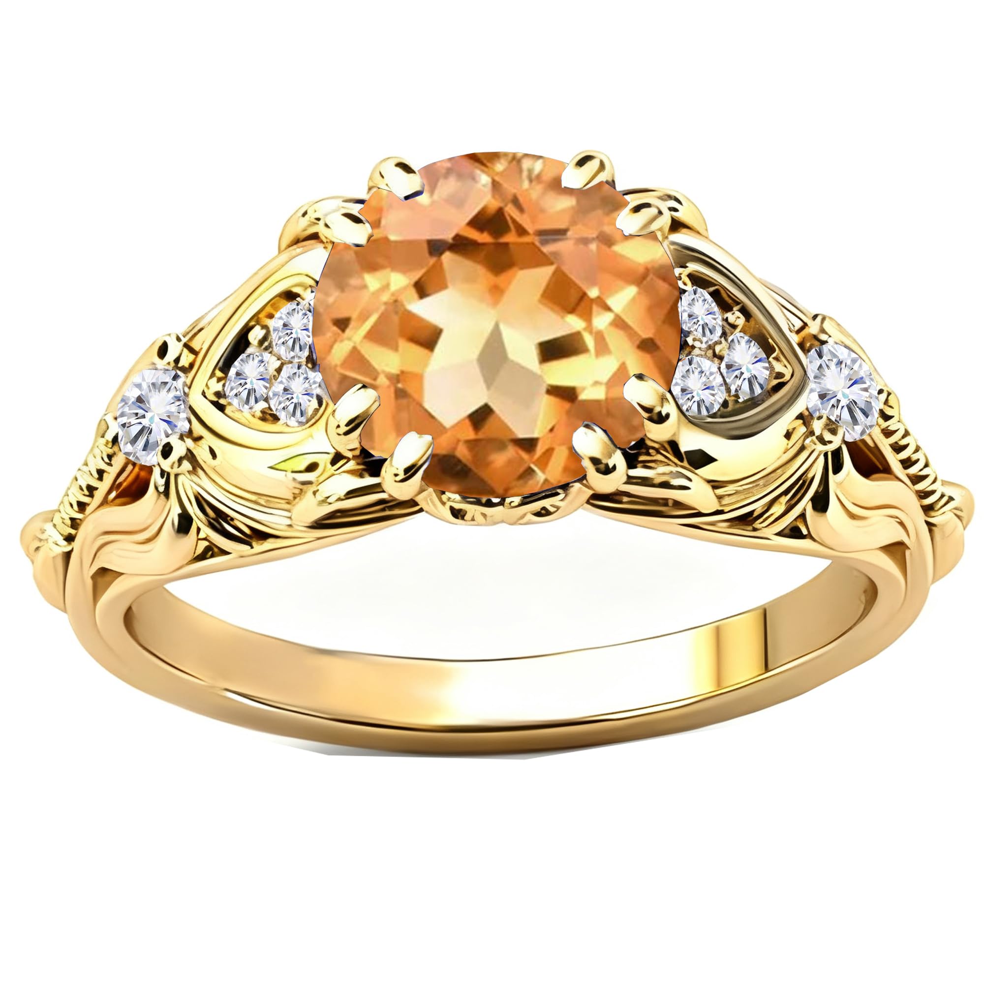 Gemstone Vintage Rings for Women s925 Sterling Silver Round Cut 1.0 Carat Gemstone with Moissanite Promise Engagement Anniversary Ring for Her
