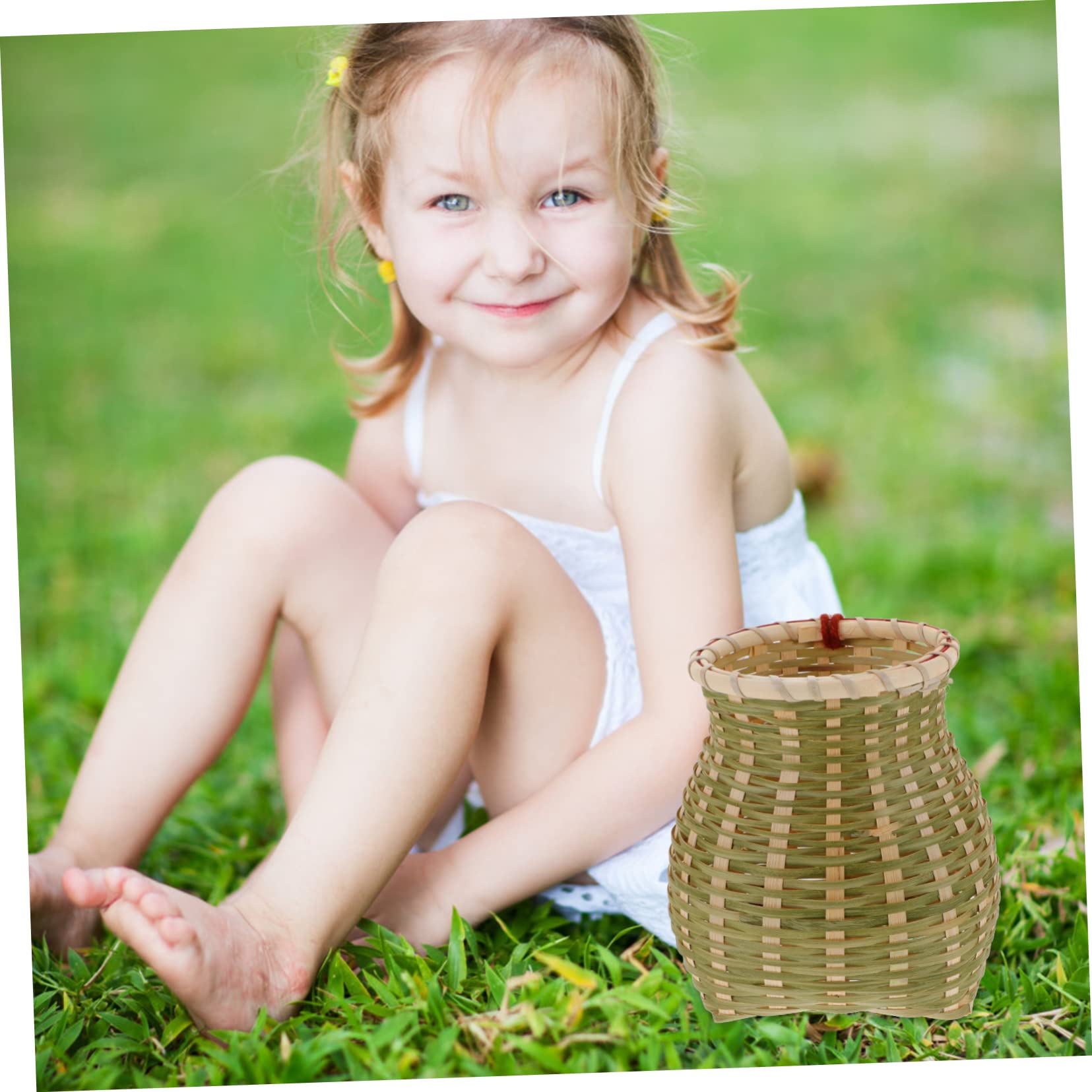 UPKOCH Unique Bamboo Woven Basket Boys and Girls' Pack Toy Storage Decorative Caddy