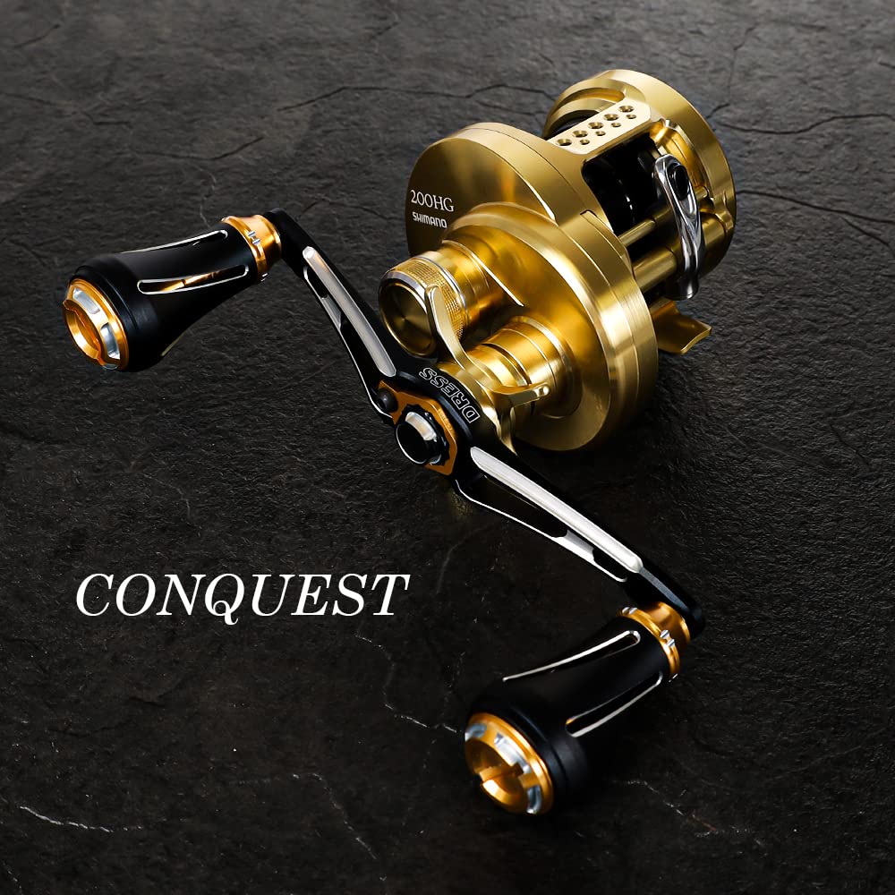 DRESS Custom Handle for Shimano Bait Reels, Vertex 130mm, Left and Right Hand Use, Gold, Fishing Reel, Custom Parts, Handle, Lightweight, Durable Sporting Goods