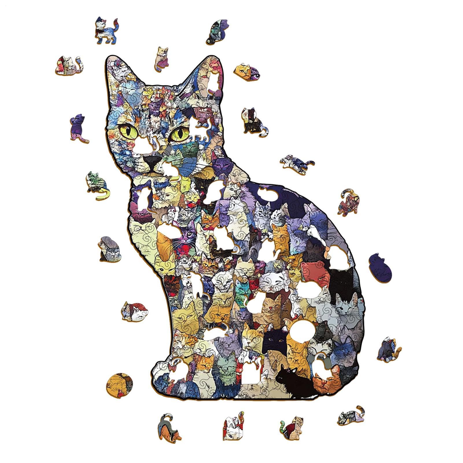Rompecabezas de madera de gato y 183 piezas creativas para decorar tu hogar 8