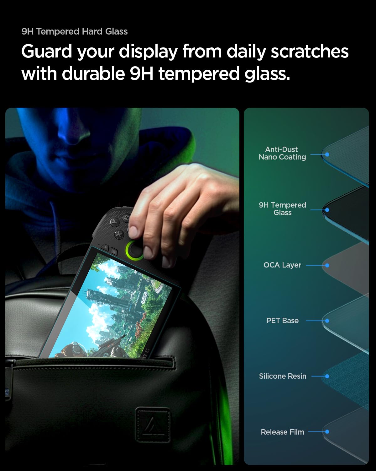 Spigen Tempered Glass Screen Protector [GlasTR Slim] designed for Rog Xbox Ally/Xbox Ally X/Asus Rog Ally/Ally X/MSI Claw 7 AI+ (7 inch) - 2 Pack - 4