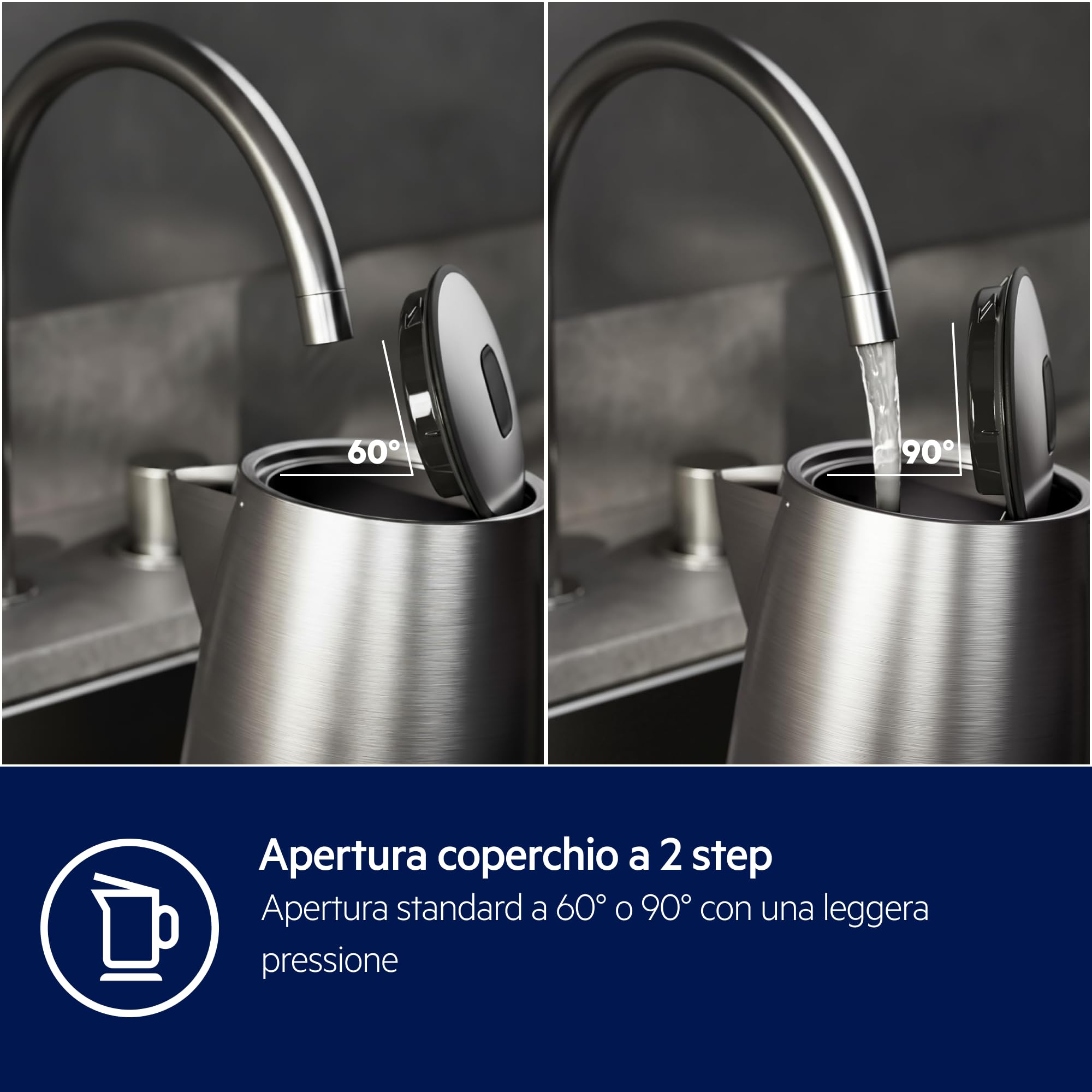 Electrolux Create 5 E5K1-6ST, Bollitore Elettrico 1,7 L, Funzione Turbo e Mantenimento Caldo, Controllo Preciso della Temperatura, Spegnimento Automatico, Design Elegante e Compatto, Acciaio Inox