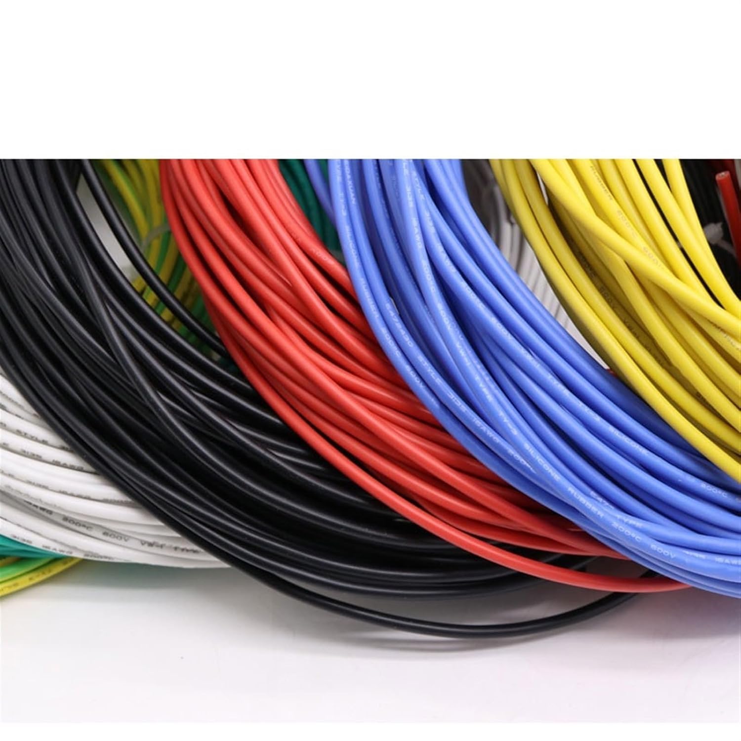 Cable Cable de Silicona Flexible UL3135 2 Metros, Resistente a Altas temperaturas, Cable electrónico Cobre Blando, Conector 30 AWG a 12(Yollow,12AWG)