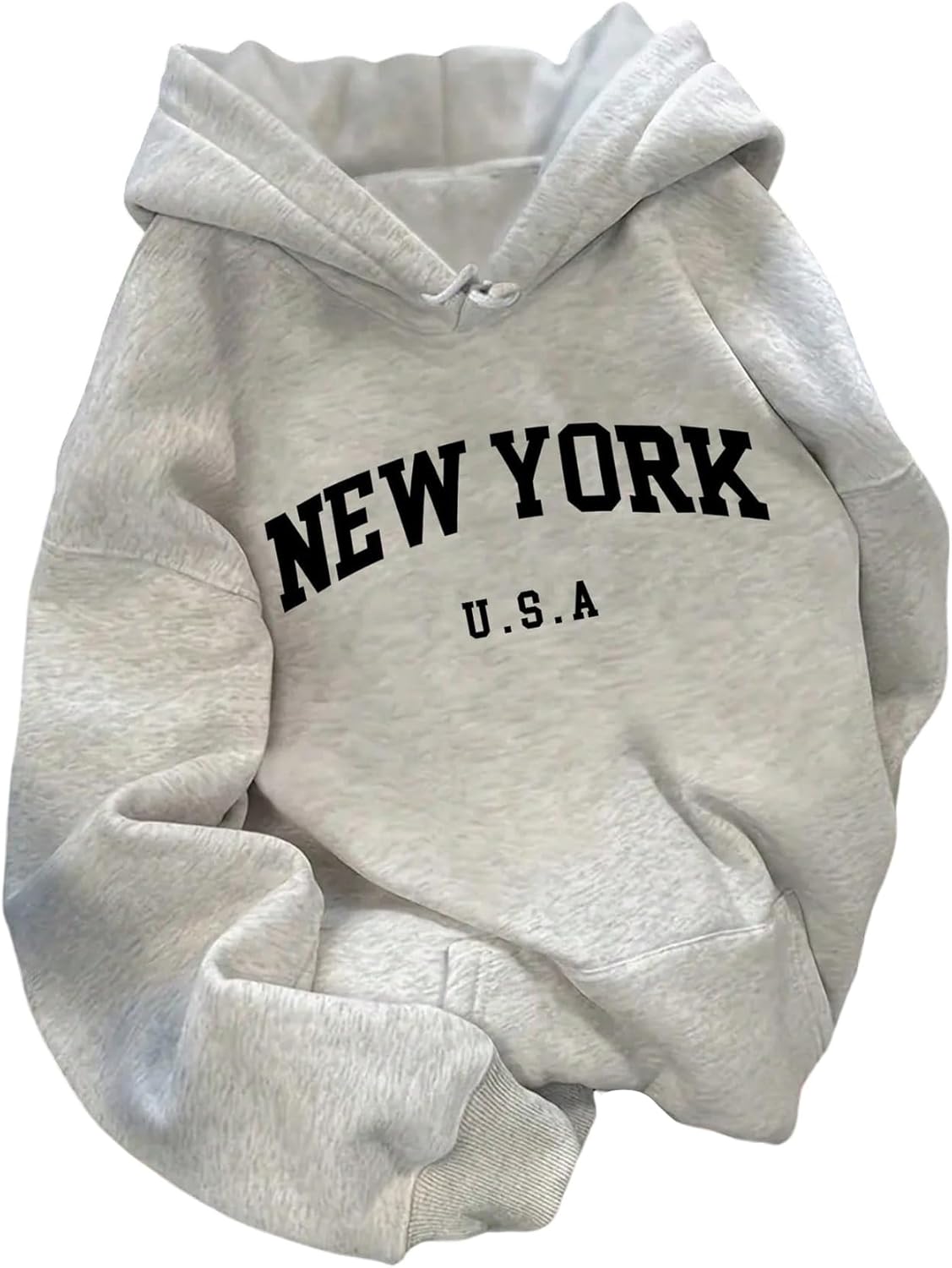 GORGLITTER Women's Letter Graphic Hoodies Drawstring Long Sleeve Sweatshirt Pullover