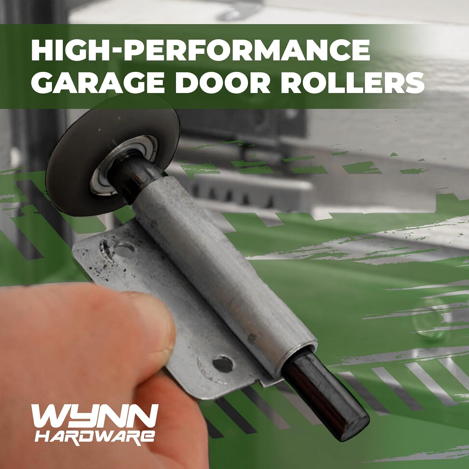 Garage Door Roller, Sealed 6200ZZ Bearing Nylon Roller, Extra Quiet, 7" Stem, Pack of 10 - Black Series