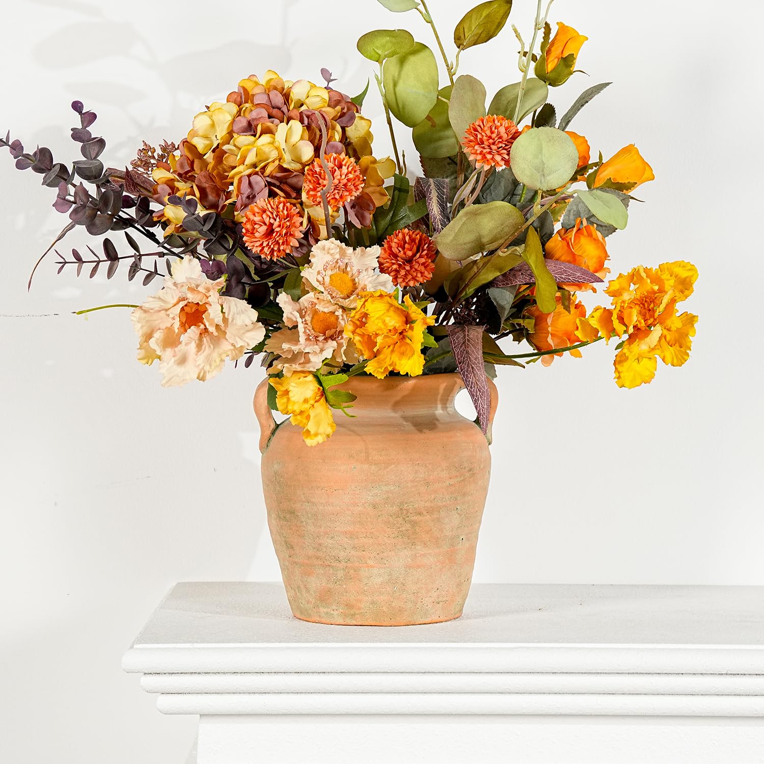 Amazon.com: Sungmor Rustic Ceramic Flower Vase with Handles