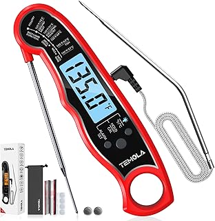 TEMOLA Meat Thermometer, Instant Read Food Thermometer for Cooking, Digital Food Thermometer with LCD Backlight for Candy ...