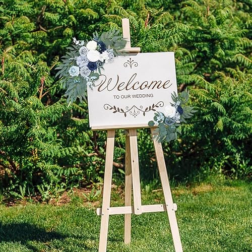 Miniatura 3 de Kit de flores artificiales para arco de boda, 2 piezas de flores de imitación con estampado floral de seda para cortinas, ceremonia y recepción,