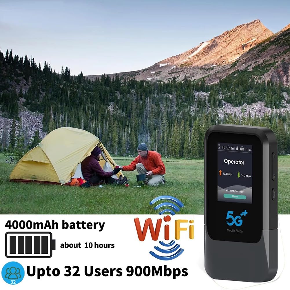 Módem Portátil WiFi 5G SA NSA Pocket Mini SIM&Esim V510, Punto de Acceso Wi-Fi Portátil para Interiores, Router WiFi6