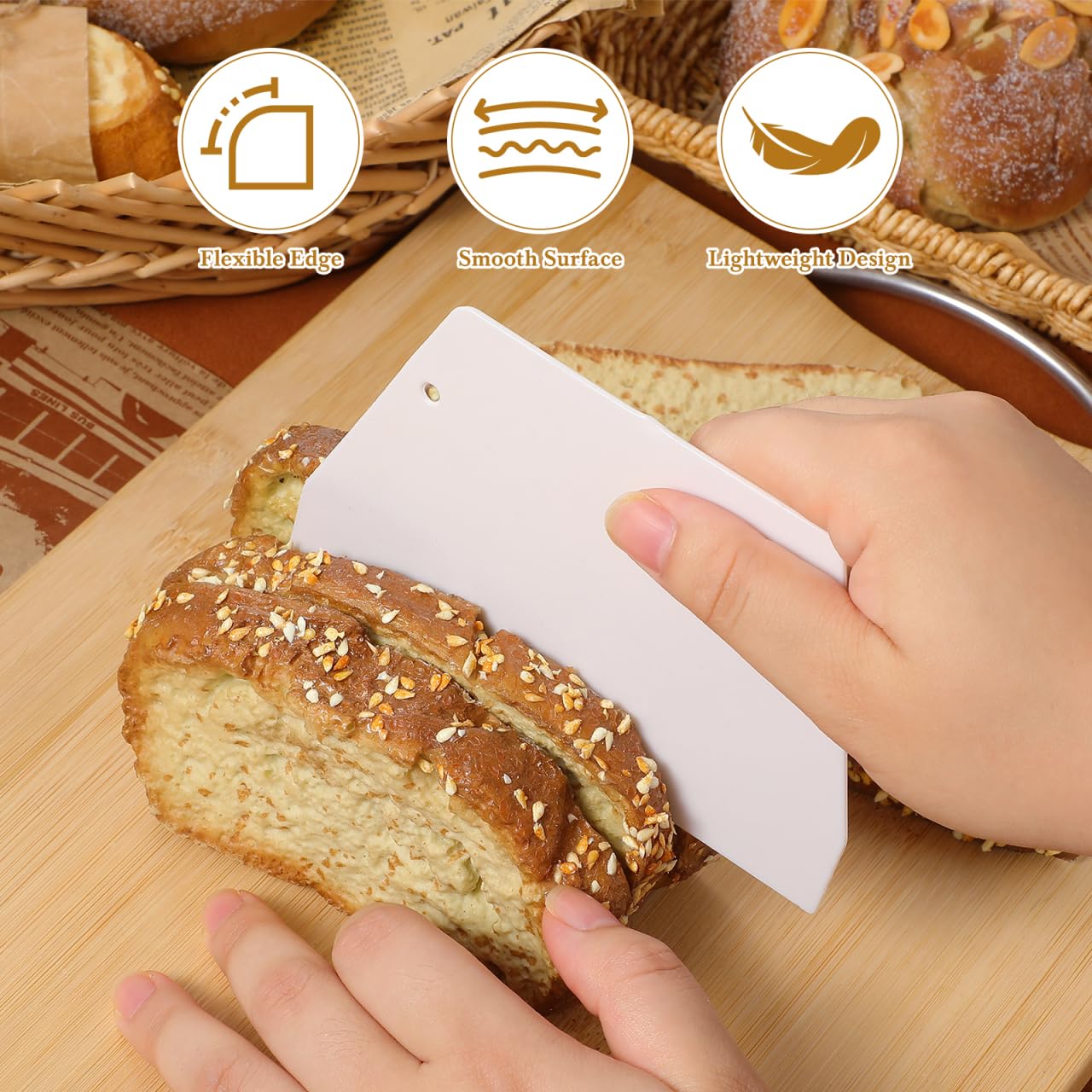 SUPVOX Teigschaber aus Kunststoff, 20 Stück, für Kuchen, Cremeschneider, Gebäckwerkzeug, Mehrzweck, flexibel, Küche, Teigschaber (weiß)