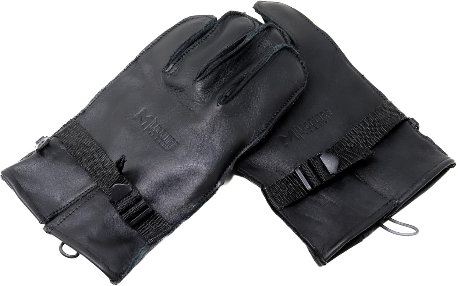 M MCGUIRE GEAR GI Style D-3A Flexor Leather Black Gloves, Heavy Duty Airsoft, Mechanic, Construction & Safety Work Gloves