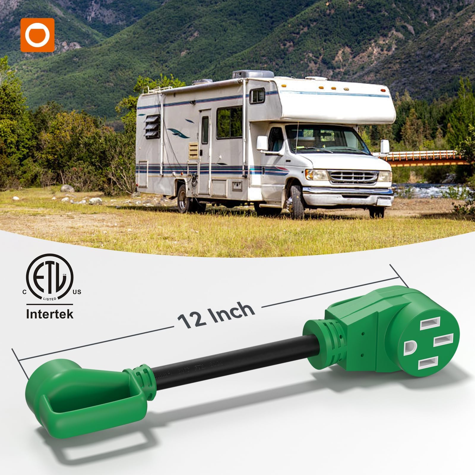 Nilight Cable Adaptador De Generador RV De 30 Amperios A 50 Amperios, 4 Puntas, Cobre Puro, Resistente, Bloqueo Giratorio, Enchufe Macho 10, Cable De Calibre L14-30P A 14-50R 30M/50F Para Caravanas