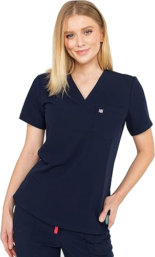 Miniatura 12 de Mediclo Sal Essential - Camiseta médica para mujer, respetuosa con el medio ambiente, sostenible, con cuello en V, bolsillo en el pecho, ropa de