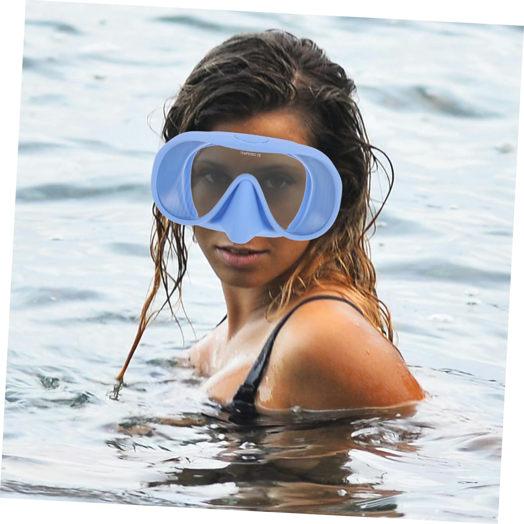 Maschera Boccaglio Adulti in Silicone e Vetro Temperato | Snorkeling e Diving, Custodia per Trasporto, Festa Estiva, Uso in Piscina e Outdoor