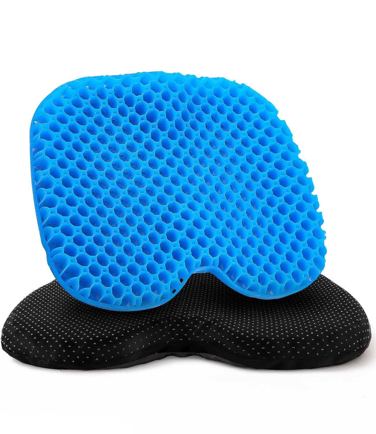 Cojín de Asiento de Gel,Asiento para Coxis Ortopedico,Cojin Antiescaras para Silla de Ruedas,Cojin Coxis,Apoyo Transpirable,con Funda Antideslizante,Ideal para Coche,Oficina y Silla Ruedas,Azul