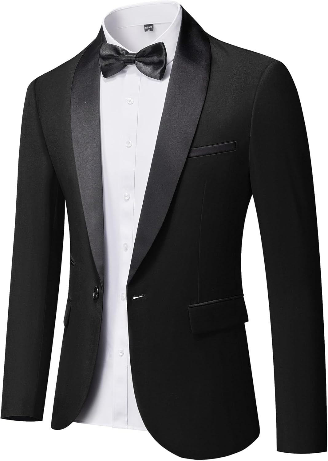 Hihawk Men’s Casual Slim Fit Blazer, One Button Shawl Lapel Jacket, Lightweight Tuxedo for Dinner Prom Party Wedding