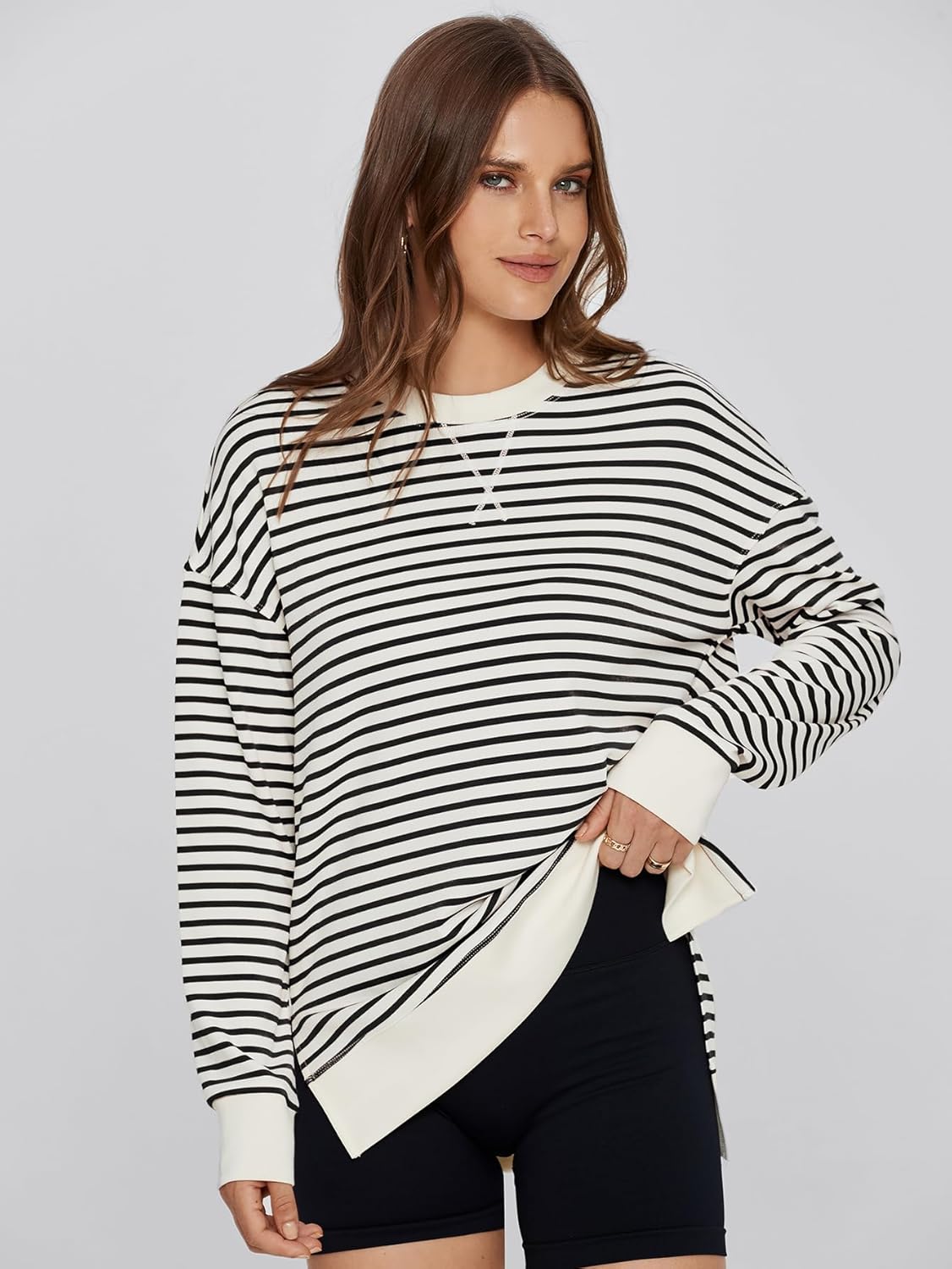 Glamaker Women's Long Sleeve Crewneck Sweatshirt Air Essentials Soft Loose Pullover Sweatshirts - Image 4