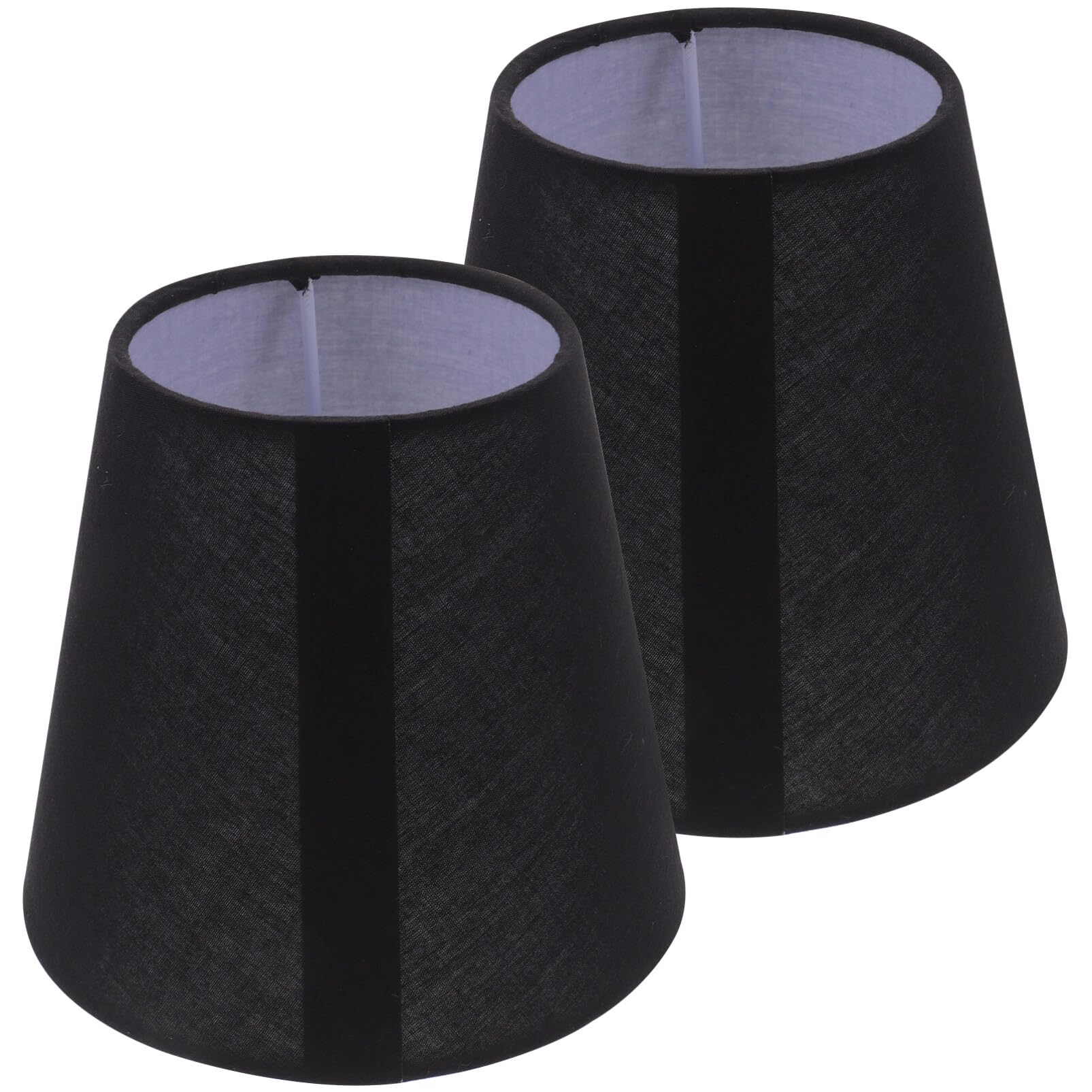 Uonlytech 2pcs Fabric Lamp Shade Barrel Fabric Lampshade Clip on Bulb Barrel Light Cover Simple Lamp Cover for Table,Floor and Pendant Lamp,Black
