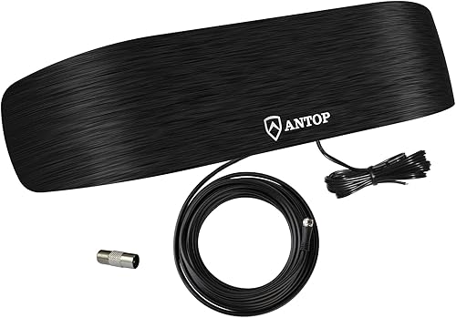 ANTOP Antenna d Antena de radio amplificada FM AM, antena de radio interior para receptor, recepción multidireccional para señales de audio de radio